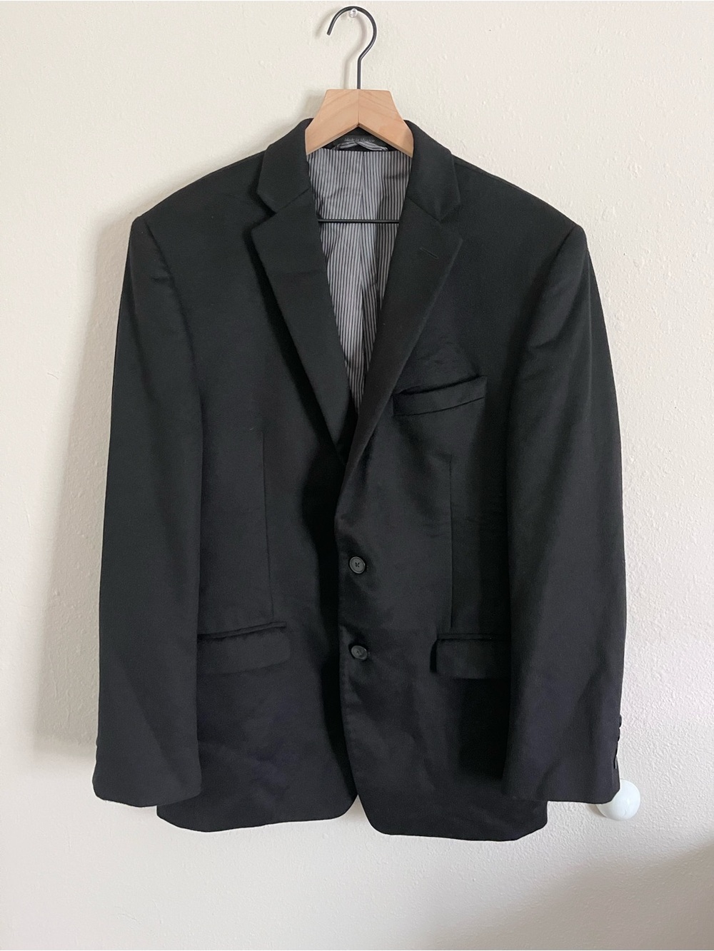 Calvin Klein Men's Black 100% Cashmere Blazer Sport Coat Sz 40 Vintage Button